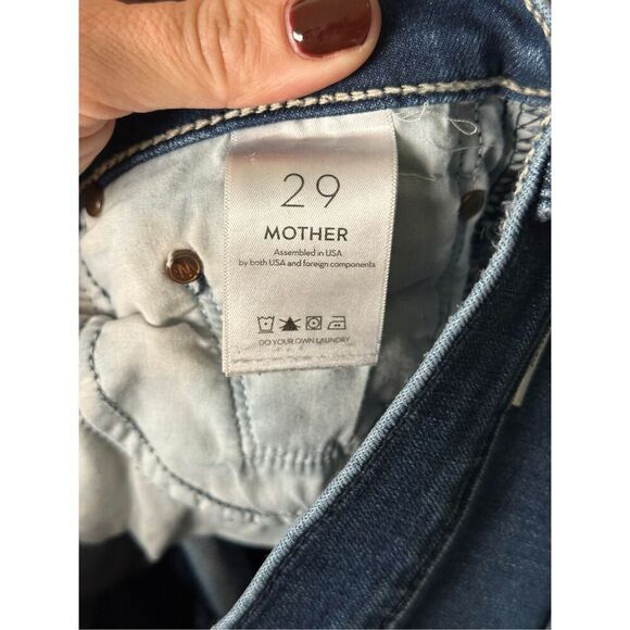 MOTHER Denim The Insider High Rise Crop Step Fray Bootcut Jeans in Tongue and Ch - Picture 10 of 14